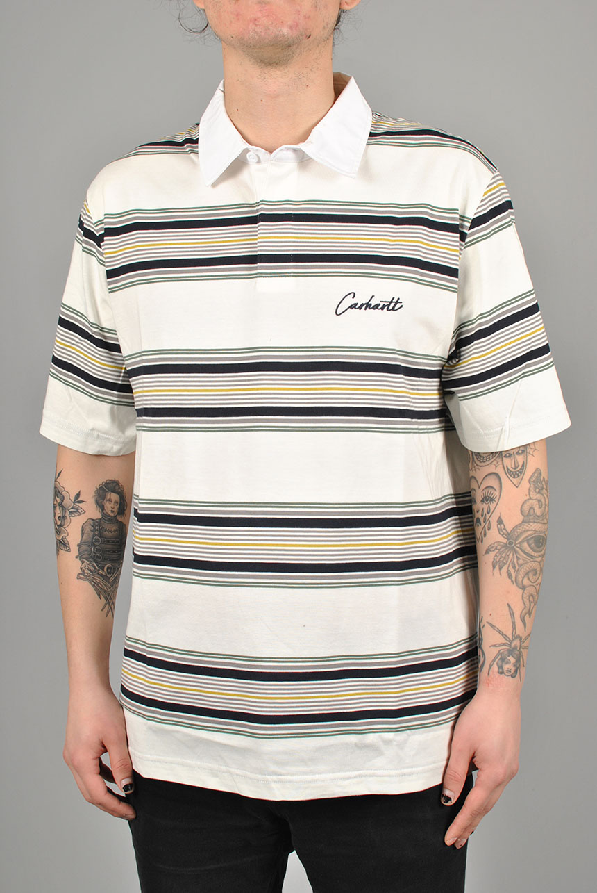 S/S Gaines Rugby Shirt | Gaines Stripe, Wax | M | 4064958862901